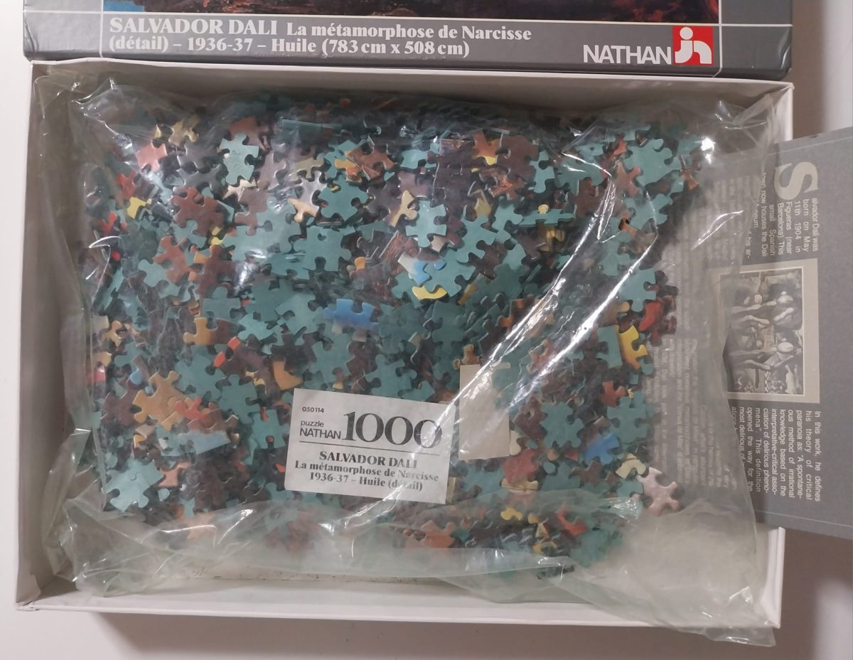 Image of the puzzle 1000, Nathan, Narcissus’ Metamorphosis, Sealed Bag, Picture of the bag