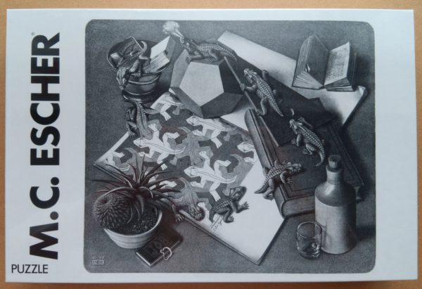 Image of the puzzle 1000, Selegiochi, Reptiles, by Maurits Cornelis Escher, Factory Sealed, Picture of the box
