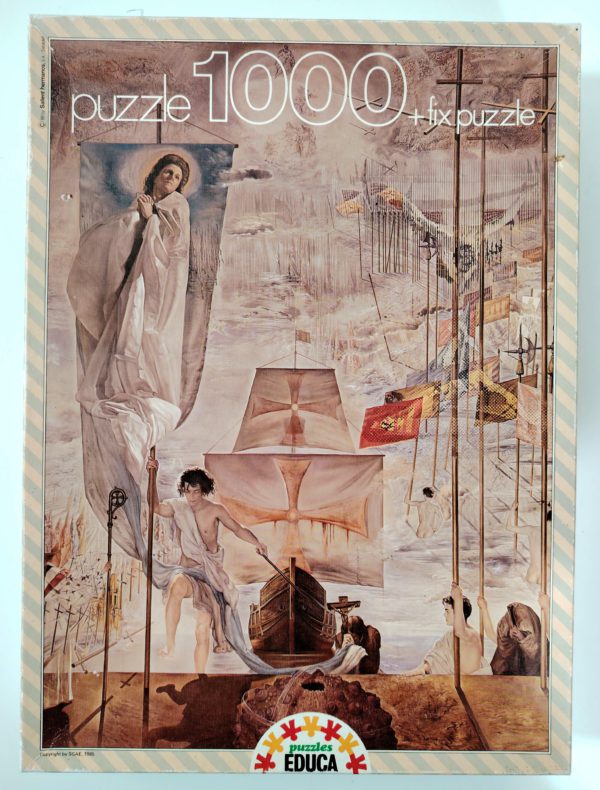 Image of the puzzle 1000, Educa, Columbus’ Dream, by Salvador Dalí, Sealed Bag, Picture of the box