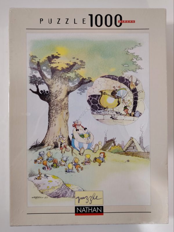 Image of the puzzle 1000, Nathan, How Obelix Fell into the Magic Potion ..., by Goscinny and Uderzo, Factory Sealed, Picture of the Box