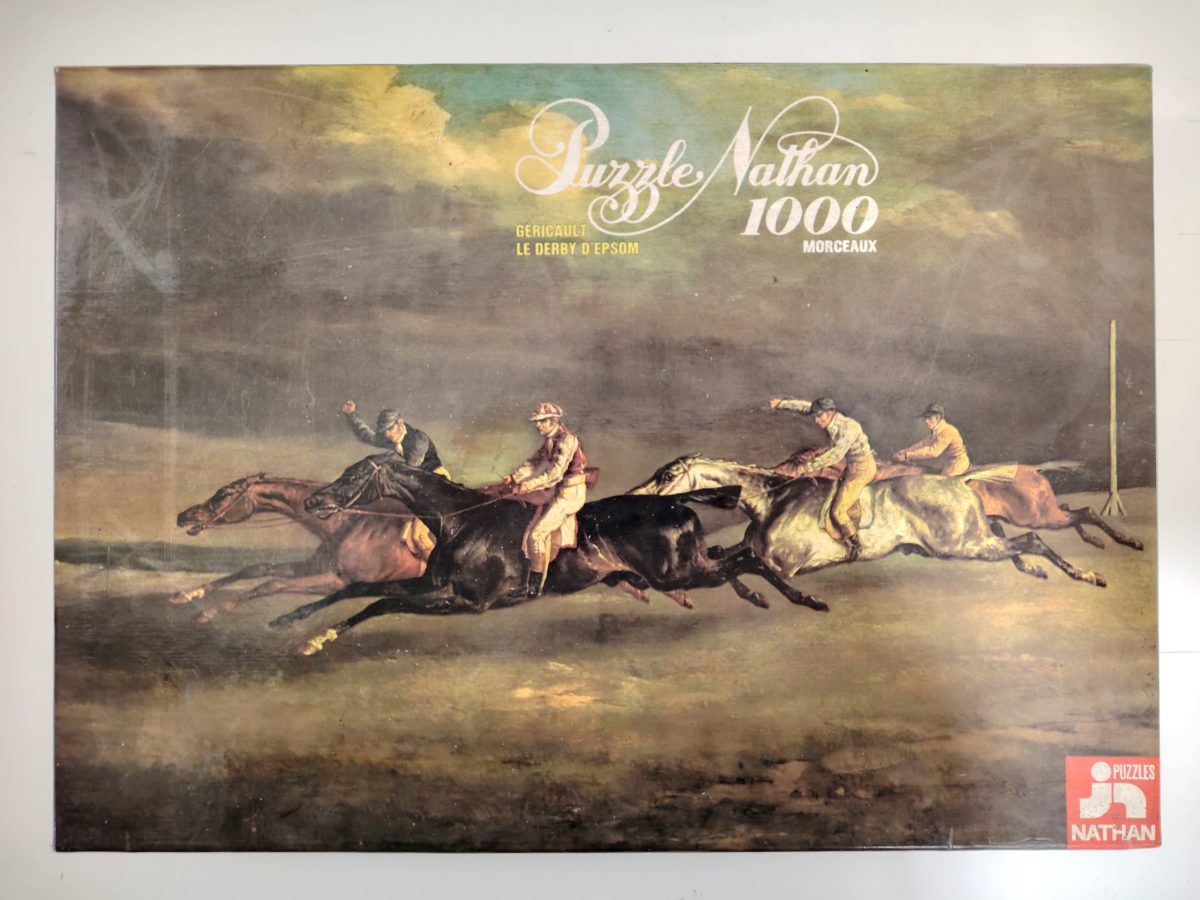 1000, Nathan, The Epsom Derby, by Theodore Géricault, Sealed Bag, Listed by RarePuzzlesEurope Image of the puzzle 1000, Nathan, The Epsom Derby, by Theodore Géricault, Sealed Bag, Picture of the box