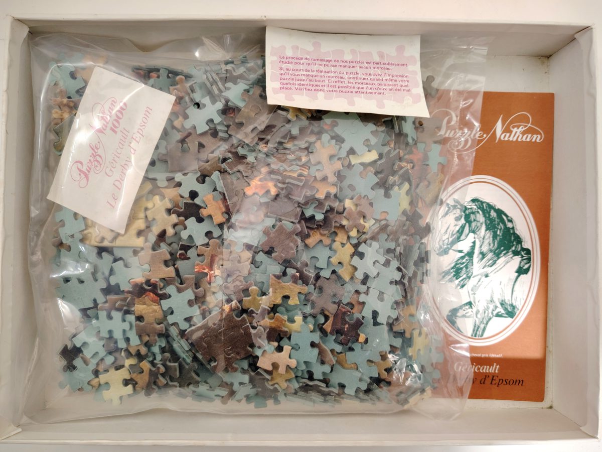 1000, Nathan, The Epsom Derby, by Theodore Géricault, Sealed Bag, Listed by RarePuzzlesEurope Image of the puzzle 1000, Nathan, The Epsom Derby, by Theodore Géricault, Sealed Bag, Picture of the bag