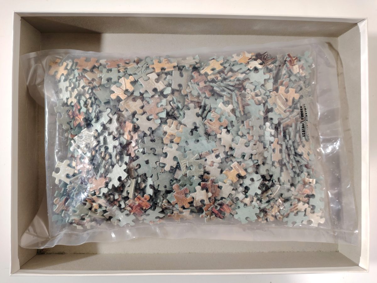 Image of the puzzle 1000, Ravensburger, Winter Landscape, Brueghel, Sealed Bag, Picture of the bag