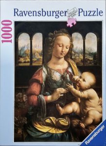 Image of the puzzle 1000, Ravensburger, Madonna of the Carnation, by Vinci, Complete, Picture of the box