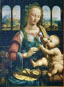 Image of the puzzle 1000, Ravensburger, Madonna of the Carnation, by Vinci, Complete, Picture of the puzzle