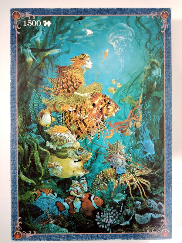 Image of the puzzle 1500, Jumbo, Fantasies of the Sea, Christensen, Sealed Bag, Picture of the box