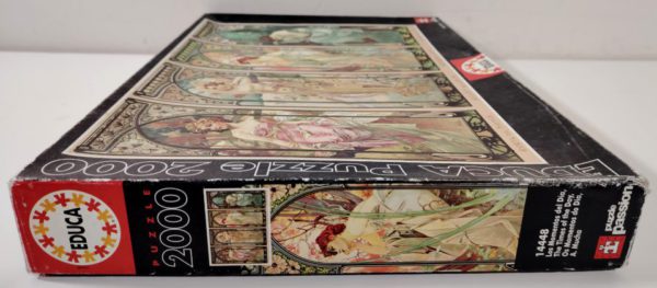 Image of the puzzle 2000, Educa, The Times of the Day, Alphonse Mucha, Sealed Bag, Picture of the box