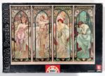 Image of the puzzle 2000, Educa, The Times of the Day, Alphonse Mucha, Sealed Bag, Picture of the box