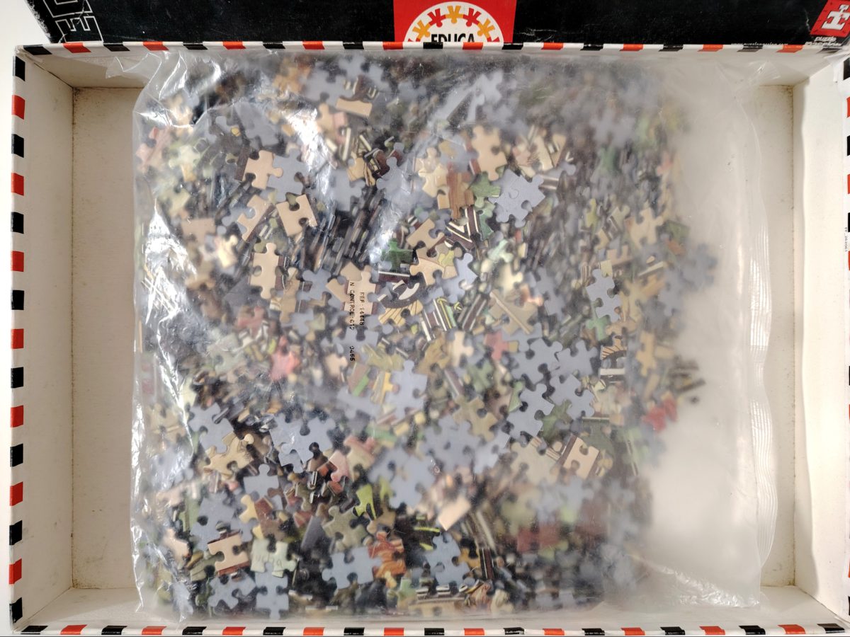 Image of the puzzle 2000, Educa, The Times of the Day, Alphonse Mucha, Sealed Bag, Picture of the bag