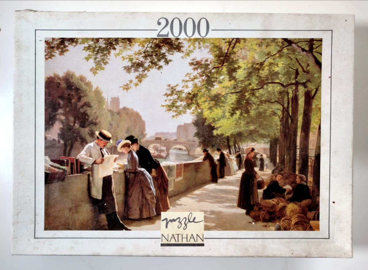 2000, Nathan, Parisian Quay, Jules Trayer, Sealed Bag, Listed by Rare Puzzles Europe Image of the puzzle 2000, Nathan, Parisian Quay, Jules Trayer, Sealed Bag, Picture of the box