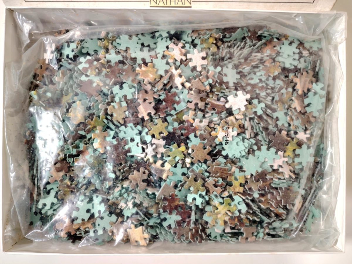 Image of the puzzle 2000, Nathan, Parisian Quay, Jules Trayer, Sealed Bag, Picture of the bag