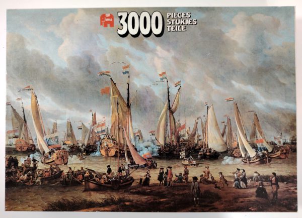 Image of the puzzle 3000, Jumbo, Sham Fight on the River Y, Storck, Sealed Bag, Picture of the box