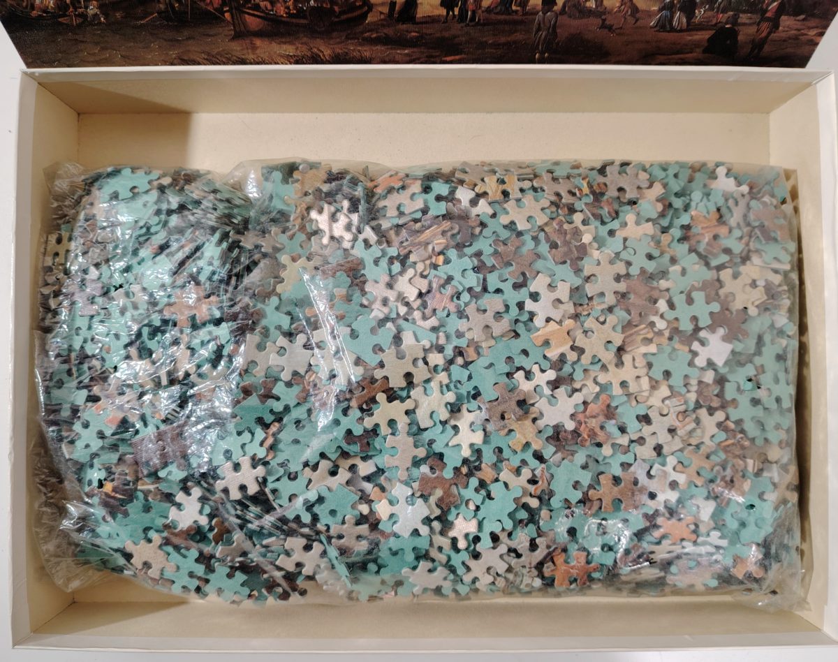 Image of the puzzle 3000, Jumbo, Sham Fight on the River Y, Storck, Sealed Bag, Picture of the bag