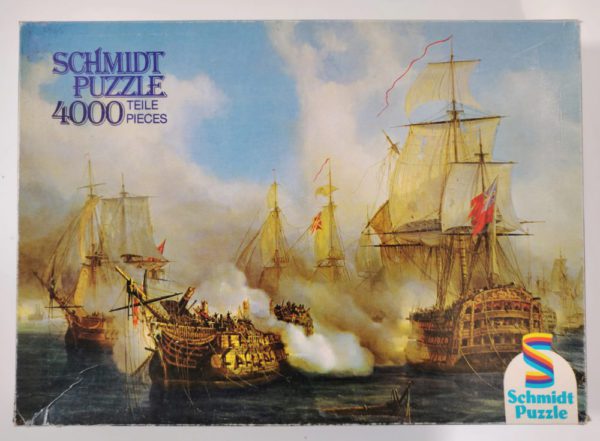Image of the puzzle 4000, Schmidt, The Battle of Trafalgar, by Auguste Mayer, Sealed Bag, Picture of the box
