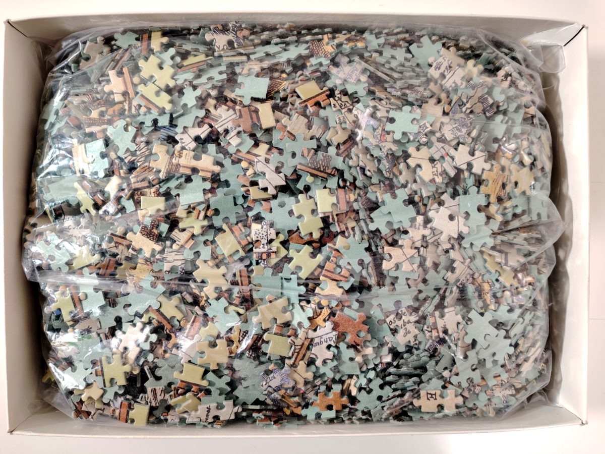 Image of the puzzle 5000, Dujardin, Old World Map, Sealed Bag, Picture of the bag