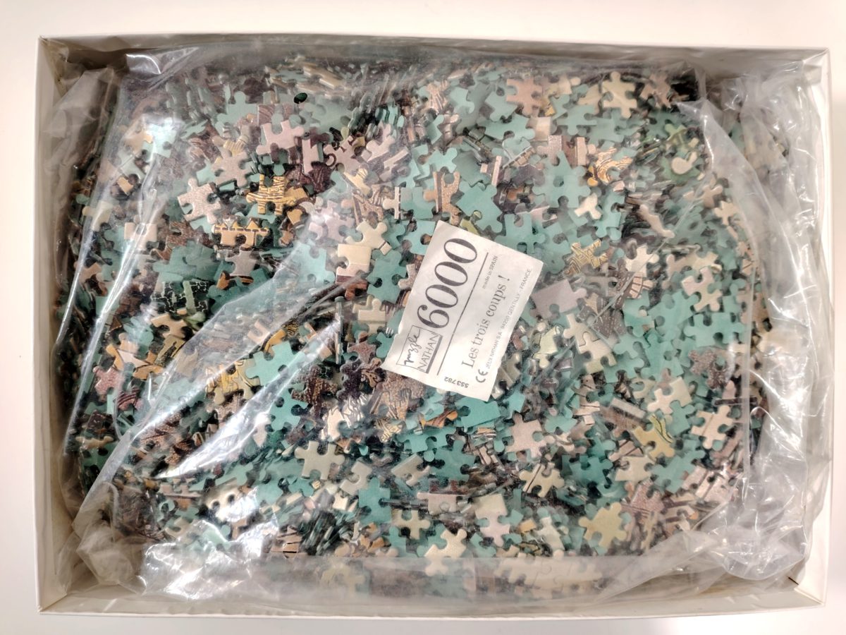 Image of the puzzle 6000, Nathan, A Night at the Theater, Alphonse Mucha, Sealed Bag, Picture of the bag