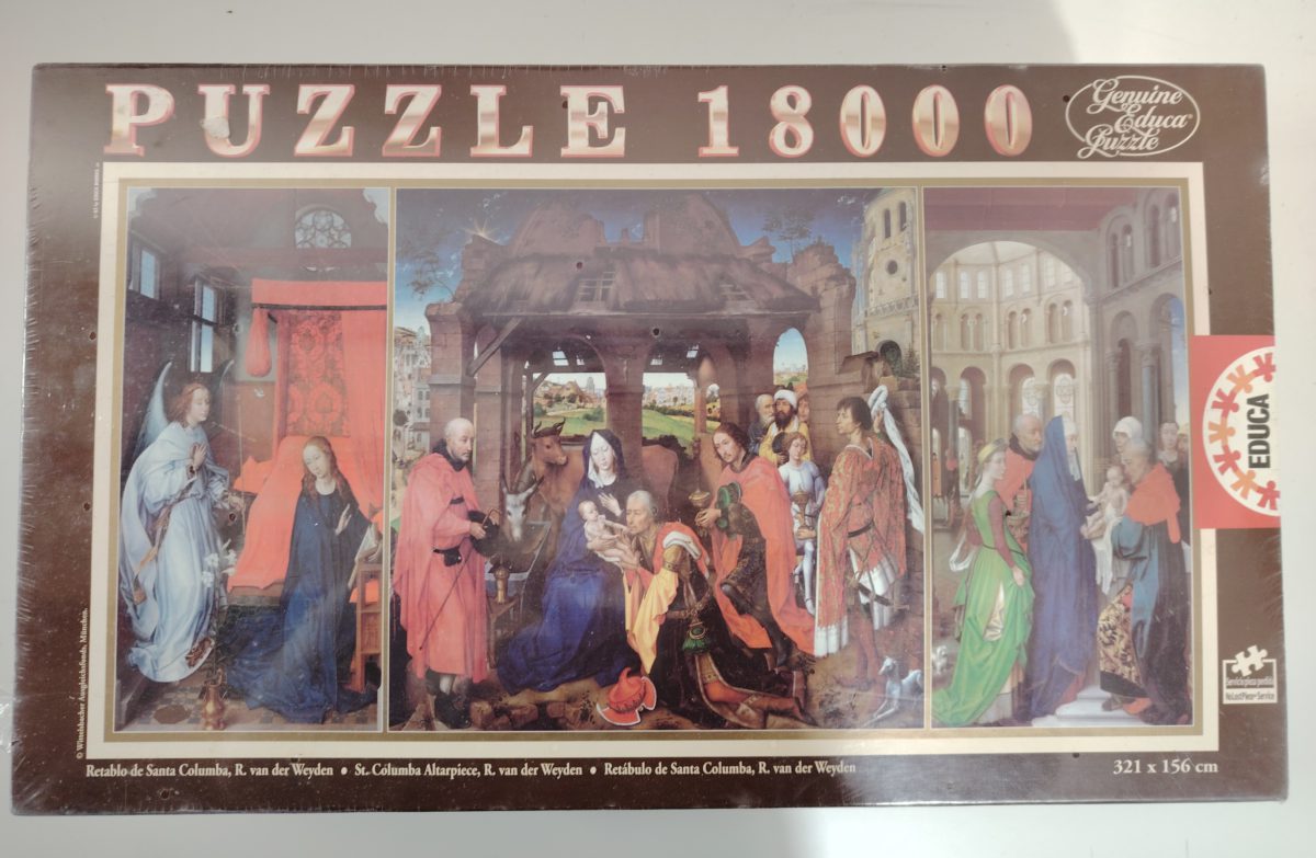 Image of the puzzle 18000, Educa, St. Columba Altarpiece, Van der Weyden, Factory Sealed, Picture of the box