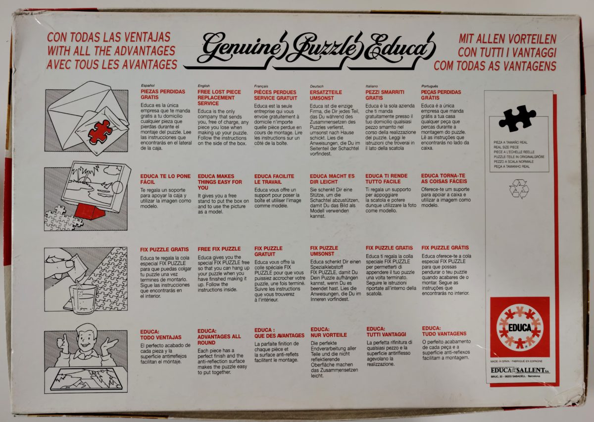 Image of the puzzle 5000, Educa, Celestial Planisphere, by Andreas Cellarius, Sealed Bag, Picture of the back