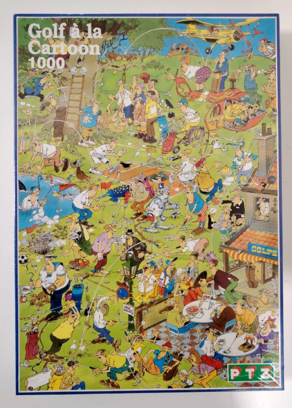 Image of the puzzle 1000, PTZ, Golf à la Cartoon, Jan van Haasteren, Factory Sealed, Picture of the box
