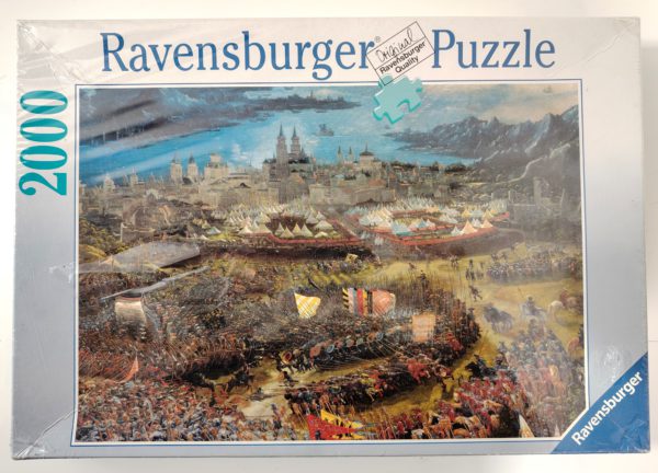 Image of the puzzle 2000, Ravensburger, The Battle of Alexander, by Albrecht Altdorfer, Factory Sealed, Picture of the box