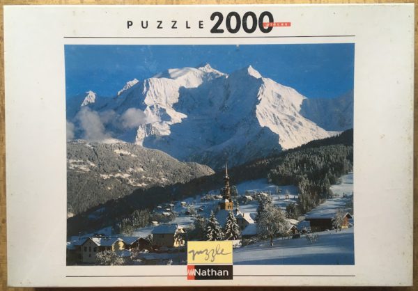 Image of the puzzle 2000, Nathan, Vue du Mont Blanc/Combloux, by Gilles Lansard, Factory Sealed, Picture of the box