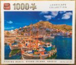 Image of the puzzle 1000, King, Fishing Boats, Hydra Island, Greece, Factory Sealed, Picture of the box