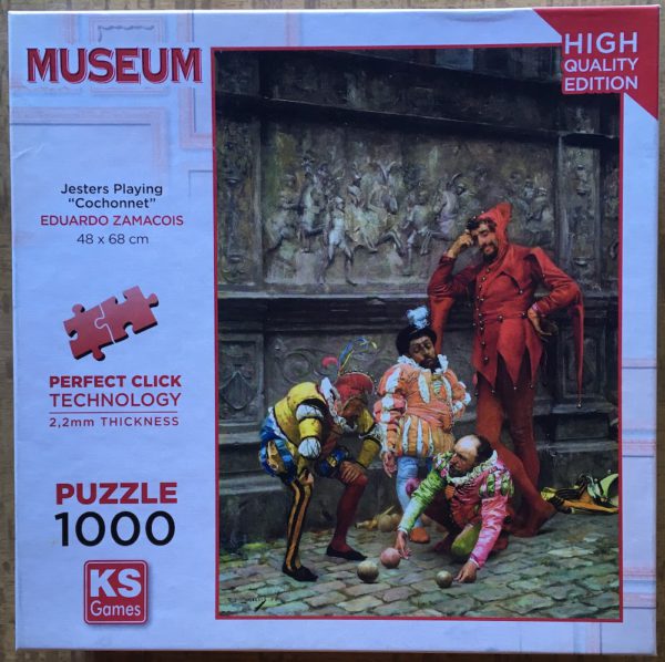 Image of the puzzle 1000, KS Games, Jesters Playing "Cochonnet", by Eduardo Zamacois, Complete, Picture of the box