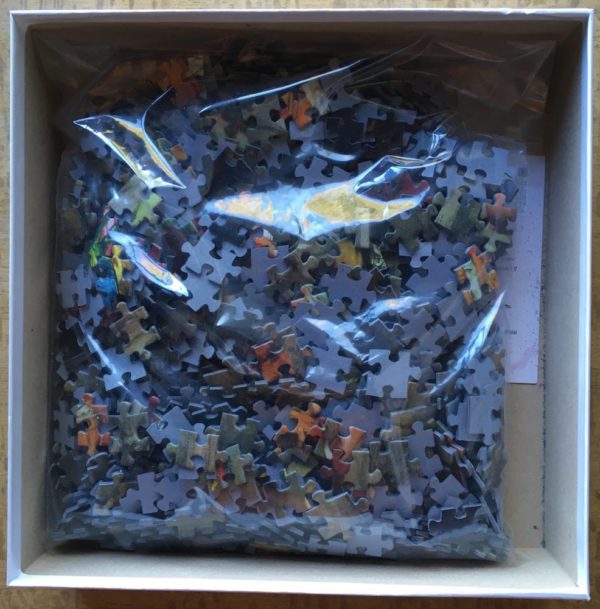 Image of the puzzle 1000, KS Games, Jesters Playing "Cochonnet", by Eduardo Zamacois, Complete, Picture of the bag