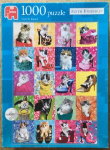 Image of the puzzle 1000, Jumbo, Cats & Kitsch, by Keith Kimberlin, Complete, Picture of the box