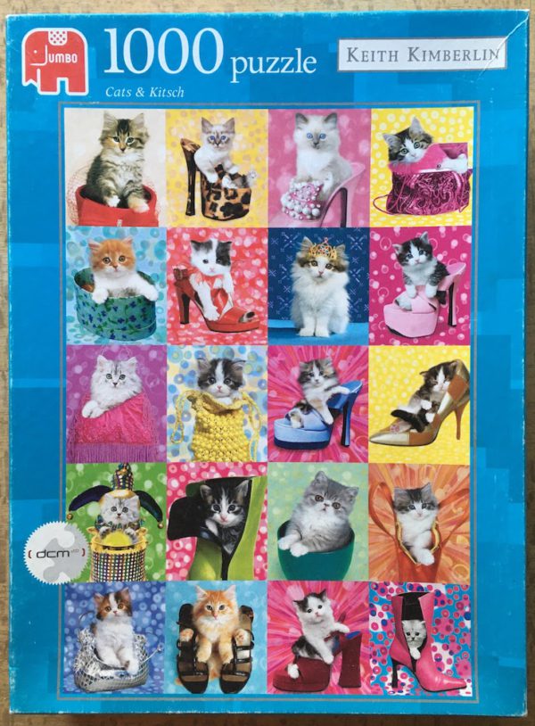 Image of the puzzle 1000, Jumbo, Cats & Kitsch, by Keith Kimberlin, Complete, Picture of the box