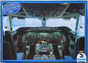 Image of the puzzle 1200, Schmidt, Cockpit Jumbo Jet Boeing 747, Complete, Picture of the box