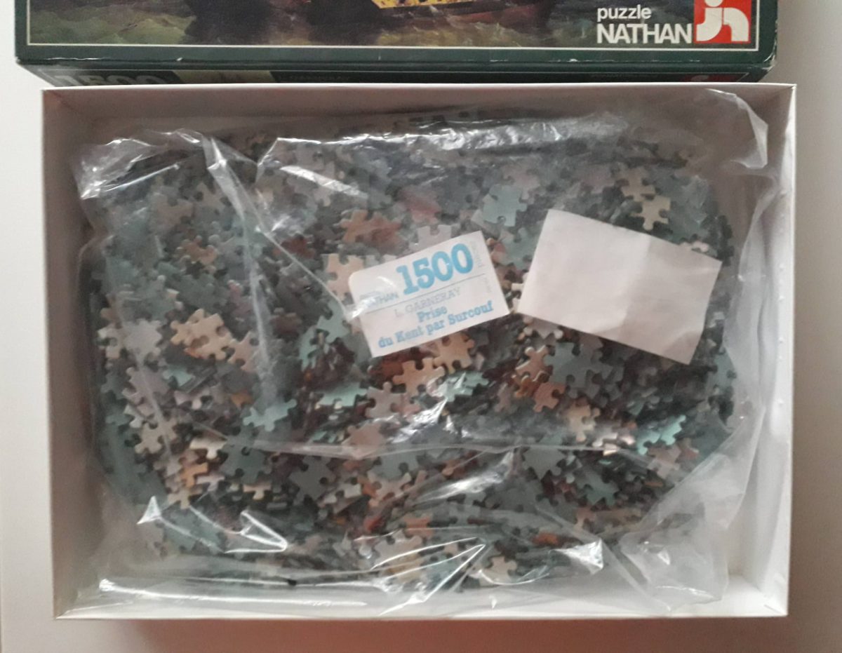 Image of the puzzle 1500, Nathan, The Kent captured by Surcouf, by Ambroise Louis Garneray, Sealed Bag, Picture of the bag