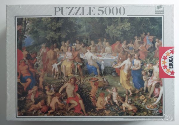Image of the puzzle 5000, Educa, The Feast of the Gods, by Hendrick van Balen, Factory Sealed, Picture of the box