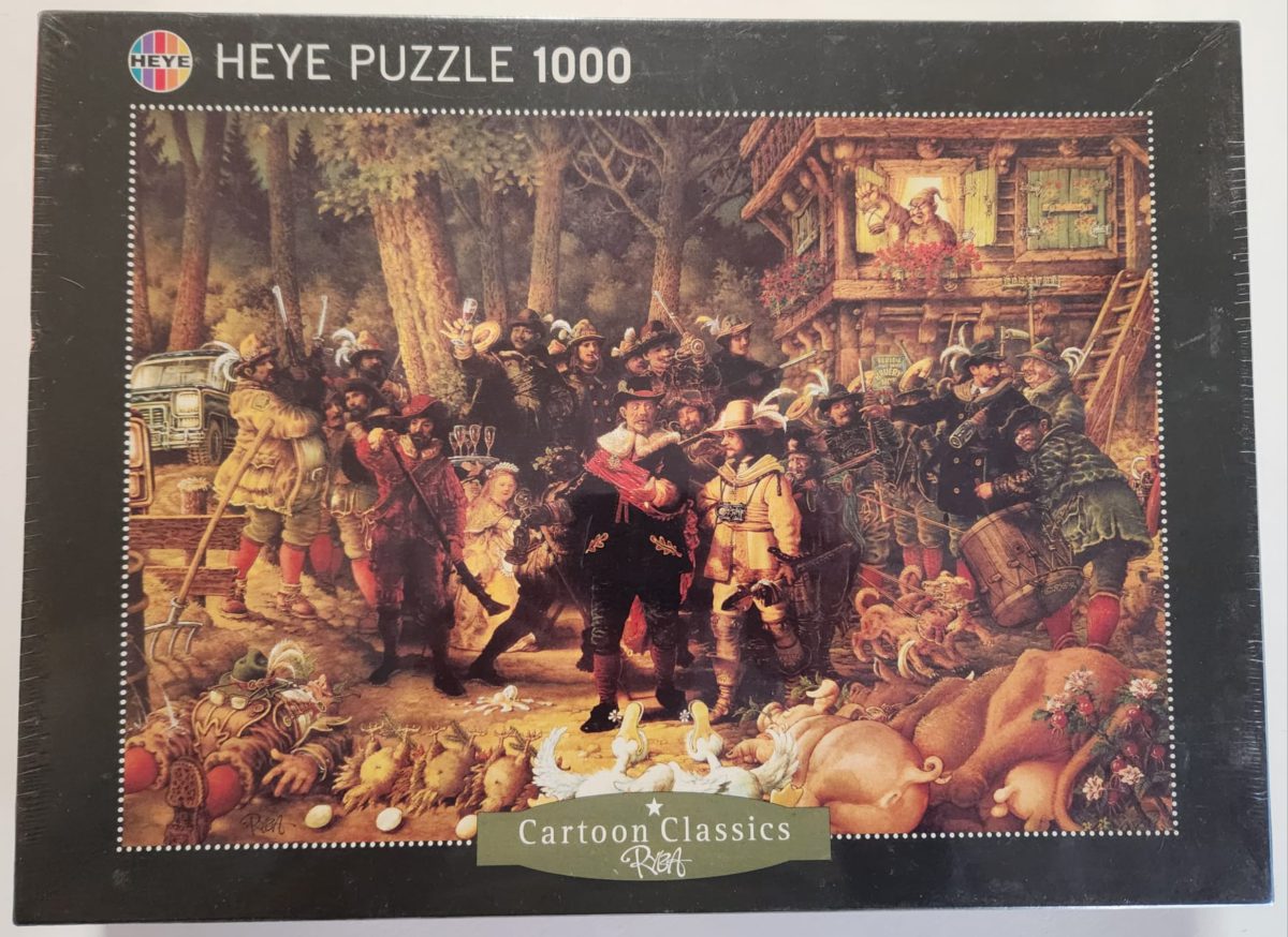 1000, Heye, Rembrandt, Michael Ryba, Factory Sealed, Listed by Ana Vanesa Image of the puzzle 1000, Heye, Rembrandt, by Michael Ryba, Factory Sealed, Picture of the box