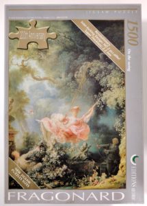 Image of the puzzle 1500, Ricordi, On the Swing, Jean-Honoré Fragonard, Sealed Bag, Picture of the box