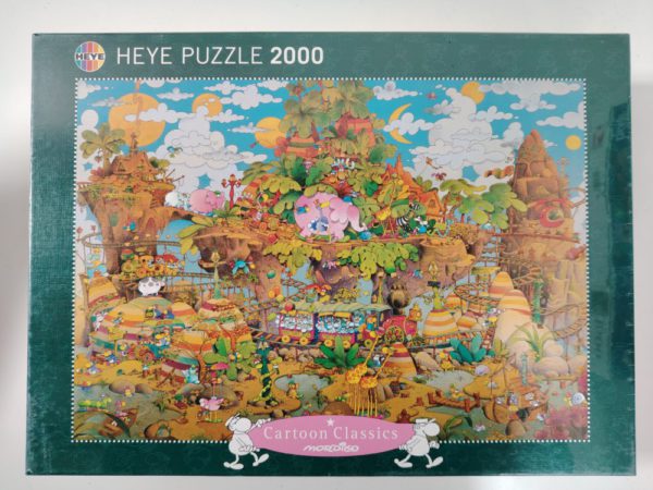 Image of the puzzle 2000, Heye, Train, Guillermo Mordillo, Factory Sealed, Picture of the box
