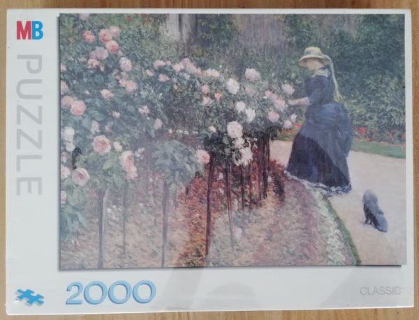 Image of the puzzle 2000, MB, Roses in the Garden at Petit Gennevilliers, by Gustave Caillebotte, Factory Sealed, Picture of the box