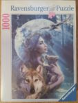 Image of the puzzle 1000, Ravensburger, Goddess of the Wolves, Factory Sealed, Picture of the box