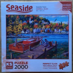Image of the puzzle 2000, KS Games, Seaside Town, by Darrell Bush, Picture of the box