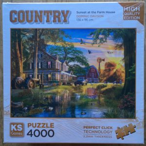 Image of the puzzle 4000, KS Games, Sunset at the Farm House, by Dominic Davison, Picture of the box