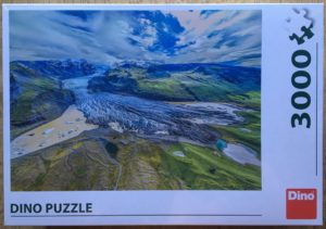 Image of the puzzle 3000, Dino, Svinafellsjokull Glacier, Iceland, Picture of the box