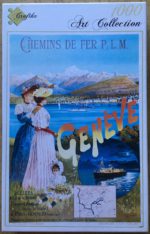 Image of the puzzle 1000, Grafika, Poster of the PLM Railway Company: Paris - Genève, 1895, by François Hugo d'Alési, Complete, Picture of the box