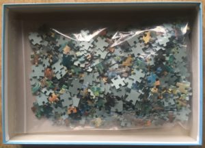 Image of the puzzle 500, Jumbo, The Maiden and the Unicorn, by Scott Gustafson, Complete, Picture of the bag