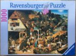 Image of the puzzle 1000, Ravensburger, Netherlandish Proverbs, by Pieter Bruegel the Elder, Factory Sealed, Picture of the box