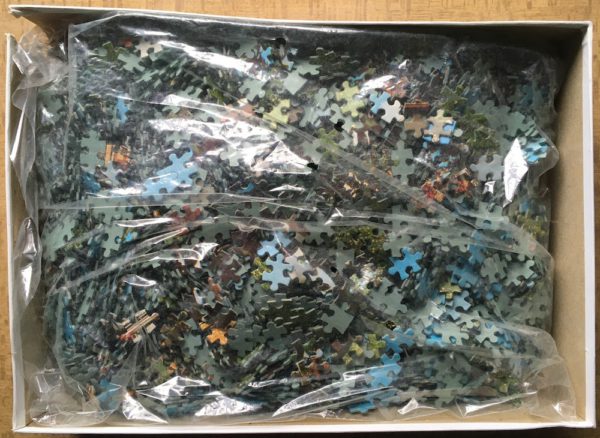 Image of the puzzle 4000, White Horse, Bavarian Farm, Sealed Bag, Picture of the bag