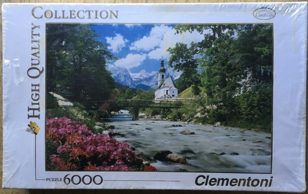 Image of the puzzle 6000, Clementoni, Ramsau, Bavarian Alps, Factory Sealed, Picture of the box