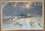 Image of the puzzle 1000, Falcon, The Shortening Winters Day is Near a Close, by by Joseph Farquharson, Factory Sealed, Picture of the box