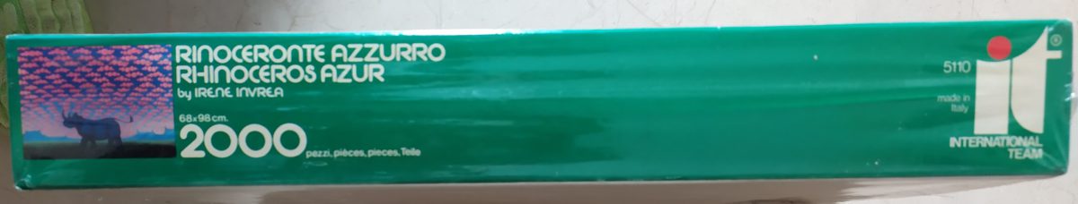 Image of the puzzle 2000, International Team, Rinoceronte Azzurro, Invrea, Factory Sealed, Picture of the box