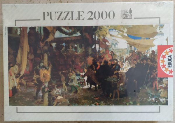 Image of the puzzle 2000, Educa, The Baptismal Procession of Prince Juan, by Francisco Pradilla, Factory Sealed, Picture of the box