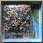 Image of the puzzle 1000, Eeboo, Beach Umbrellas, by Lucia Calfapietra, Complete, Picture of the bag